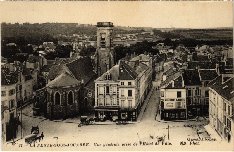 Carte postale ancienne La Ferte sous Jouarre vue generale pris de l'Hotel de Ville à Jouarre