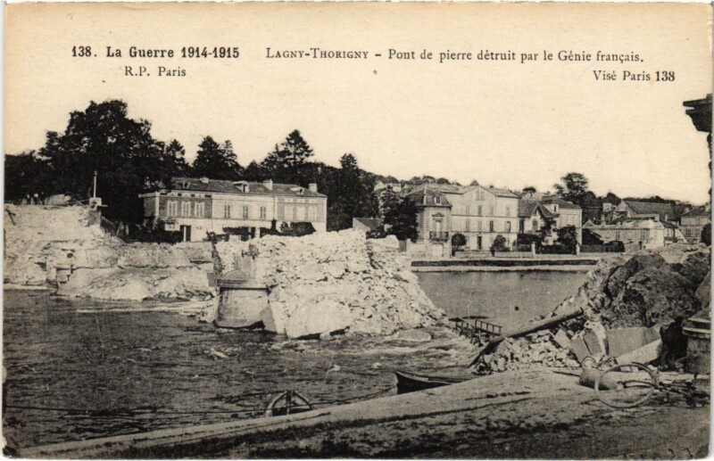 Carte postale ancienne Lagny Pont de Pierre