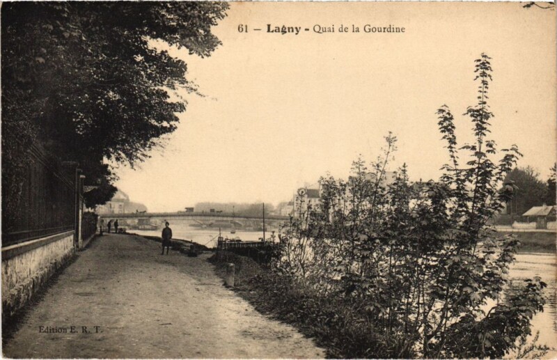 Carte postale ancienne Lagny Quai de la Gourdine