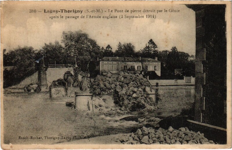 Carte postale ancienne Lagny Pont de Pierre