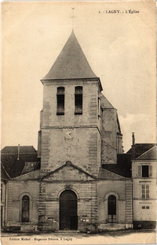 Carte postale ancienne Lagny Eglise