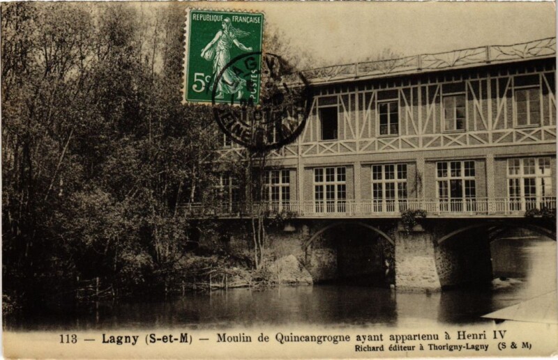 Carte postale ancienne Lagny Moulin de Quincangrogne