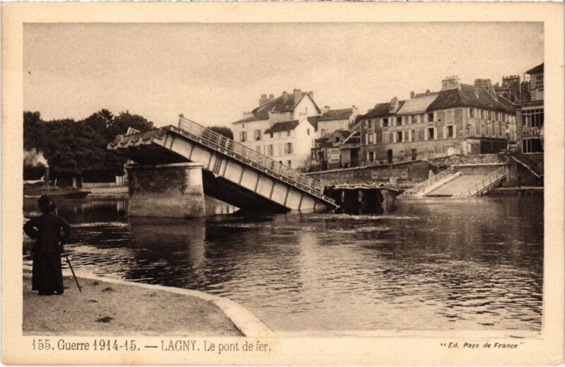 Carte postale ancienne Lagny Le Pont de fer