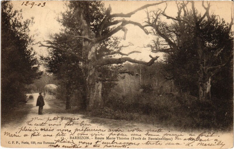 Carte postale ancienne Barbizon Route Marie Therese à Barbizon