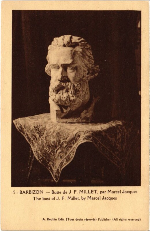 Carte postale ancienne Barbizon Buste de J. F. Millet à Barbizon