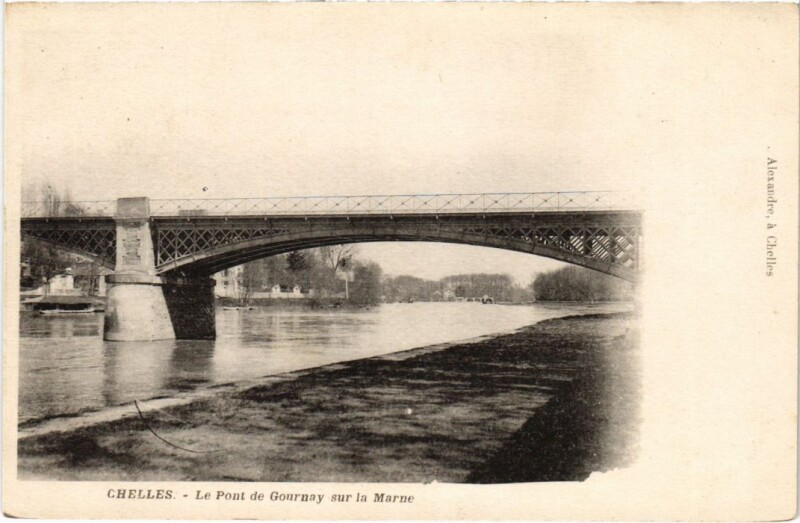 Carte postale ancienne Chelles Le Pont de Gournay à Chelles