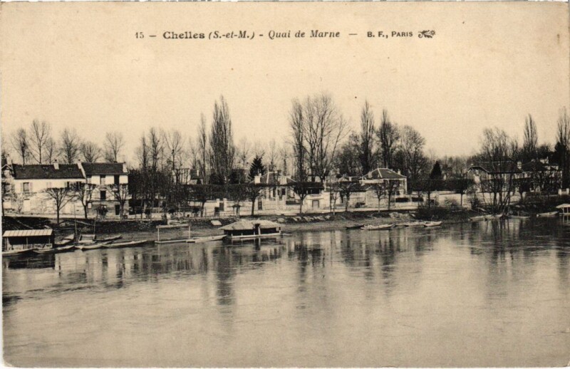 Carte postale ancienne Chelles Quai de Marne à Chelles