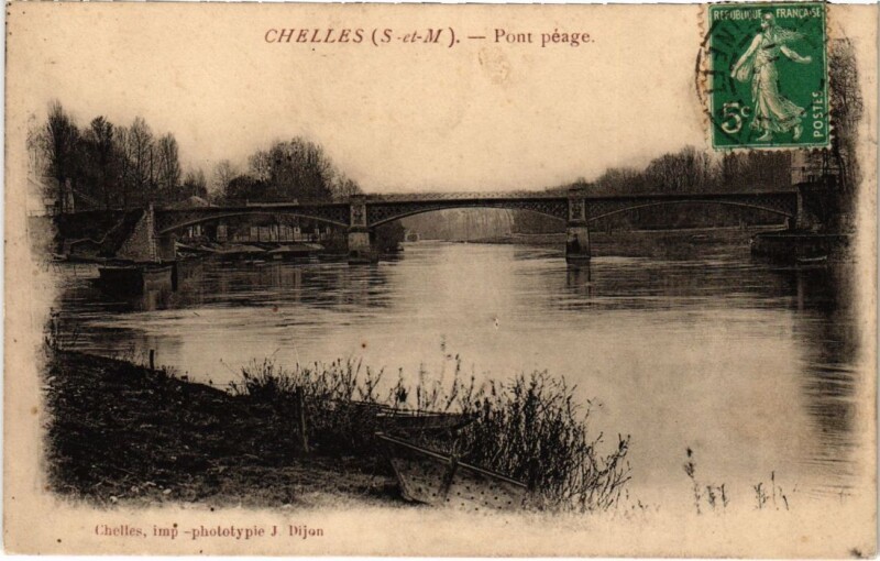 Carte postale ancienne Chelles Pont peage à Chelles