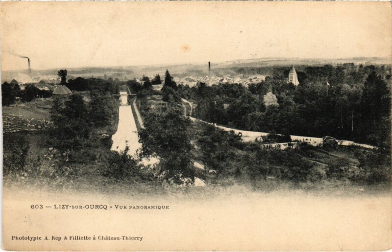 Carte postale ancienne Lizy sur Ourcq vue panoramique à Lizy-sur-Ourcq