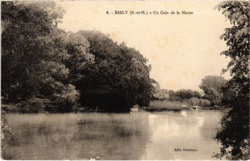 Carte postale ancienne Esbly un coin de la Marne à Esbly