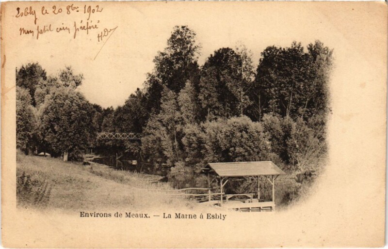 Carte postale ancienne Esbly La Marne à Esbly