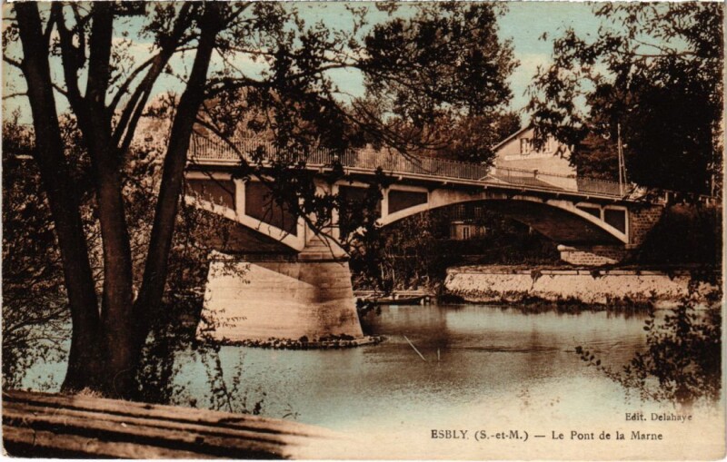 Carte postale ancienne Esbly Le Pont de la Marne à Esbly