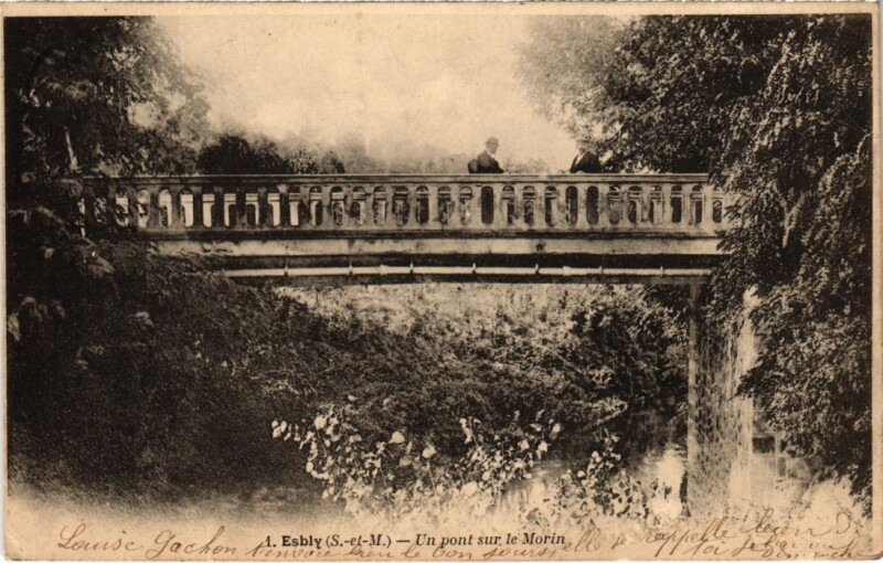 Carte postale ancienne Esbly un pont sur le Morin à Esbly