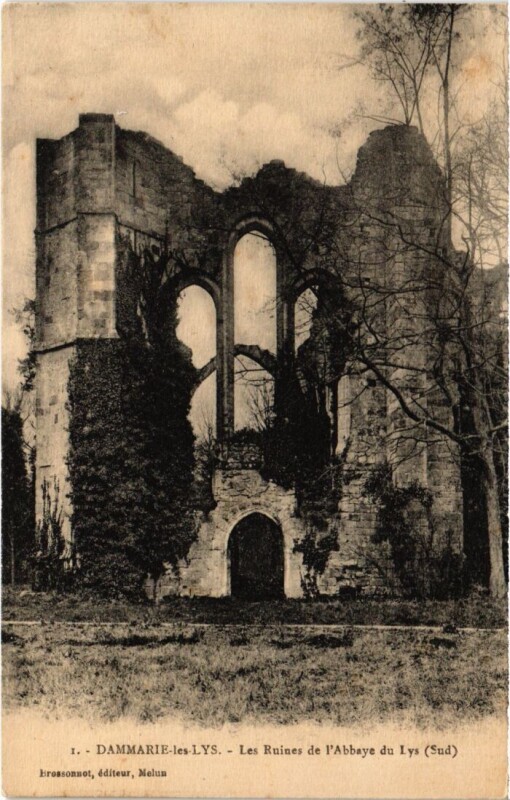 Carte postale ancienne Dammerie Le Ruines de l'Abbaye du Lys