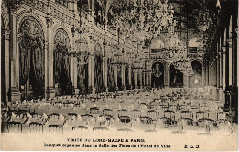 Carte postale ancienne Paris Visite Lord-Maire Banquet