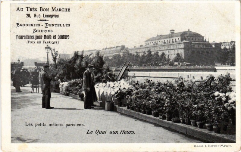 Carte postale ancienne Paris Petits Metiers Quai aux Fleurs