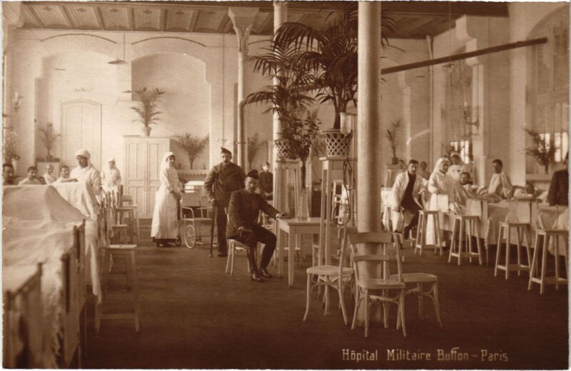 Carte postale ancienne Paris 5e Hopital Militaire Buffon carte photo à Paris 5e