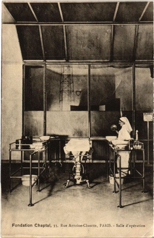 Carte postale ancienne Fondation Chaptal - Salle d'opération à Paris 14e