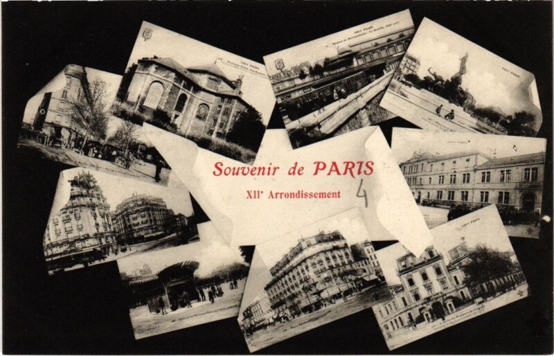 Carte postale ancienne Paris 12e Souvenir à Paris 12e
