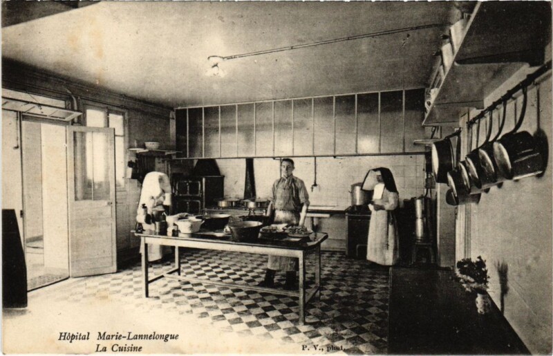 Carte postale ancienne Paris 13e Hopital Marie-Lannelongue La Cuisine à Paris 13e