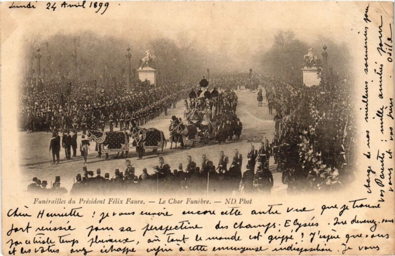 Carte postale ancienne Paris 8e Funerailles du President felix Faure Nd Phot à Paris 8e