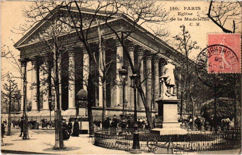 Carte postale ancienne Paris 8e Eglise de la madeleine à Paris 8e