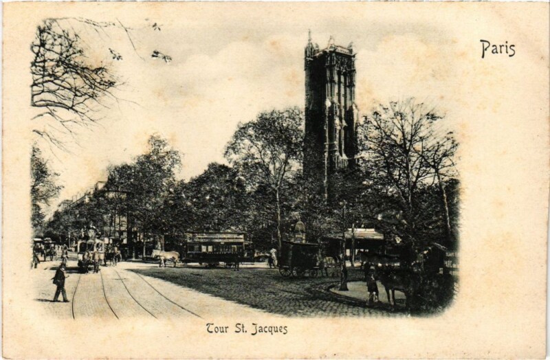 Carte postale ancienne Paris Tour Saint-Jacques Embossed