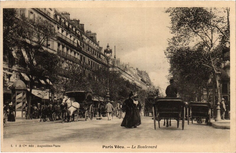 Carte postale ancienne Paris Vecu. Le Boulevard