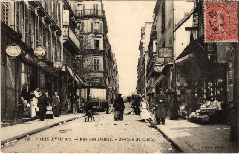 Carte postale ancienne Rue des Dames - Avenue de Clichy à Paris 17e