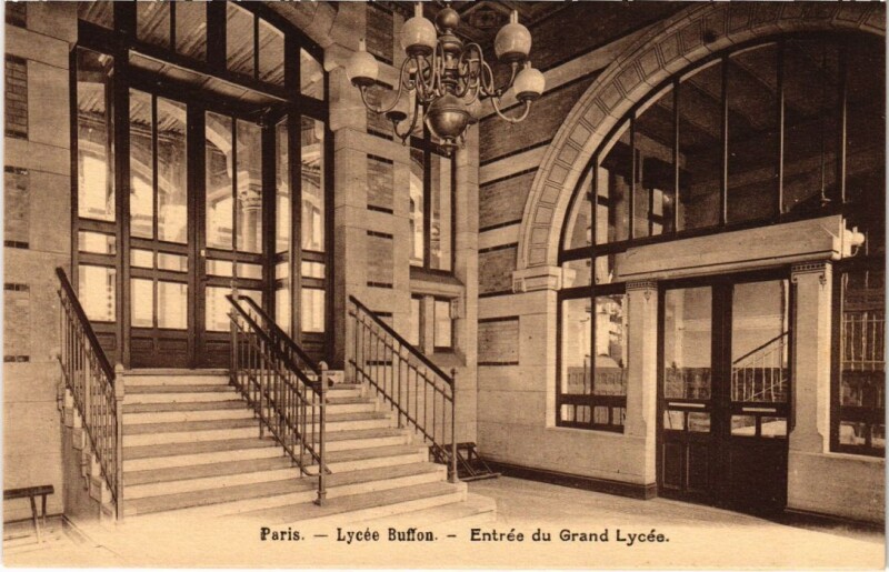 Carte postale ancienne Lycée Buffon - Entrée du Grand Lycée à Paris 15e