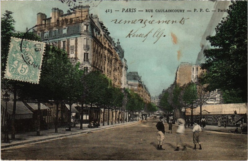 Carte postale ancienne Rue Caulaincourt à Paris 18e