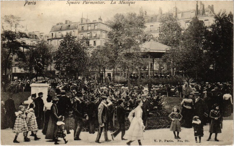 Carte postale ancienne Square Parmentier - La Musique à Paris 11e