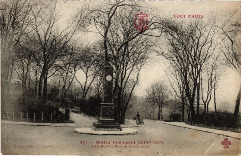 Carte postale ancienne Buttes Chaumont - Les Quatre Points Cardinaux à Paris 19e