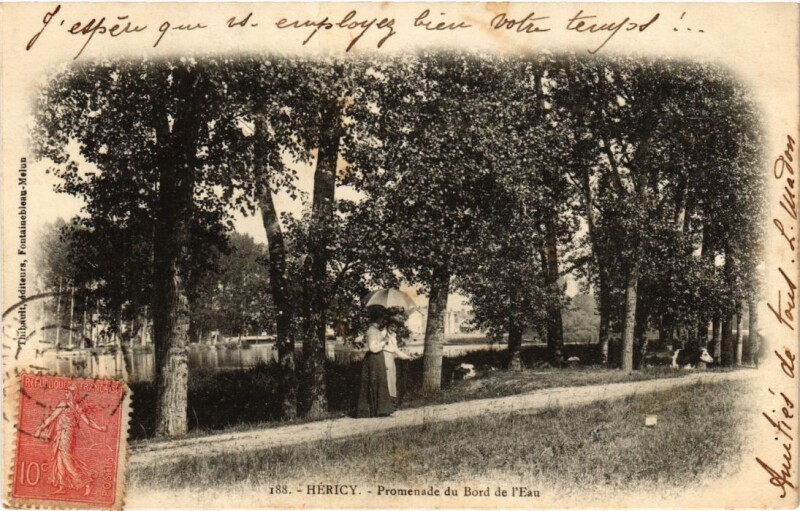 Carte postale ancienne Hericy Promenade du Bord de l'Eau