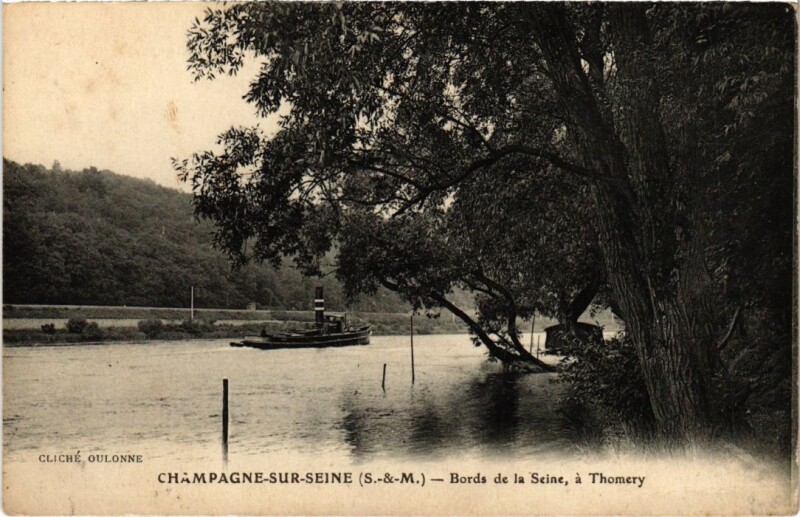 Carte postale ancienne Champagne-sur-Seine Thomery - Bords de la Seine a Thomery à Champagne-sur-Seine
