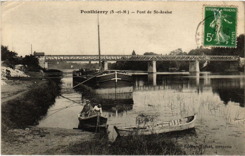 Carte postale ancienne Saint-Fargeau-Ponthierry Pont de Saint-Assise à Saint-Fargeau-Ponthierry