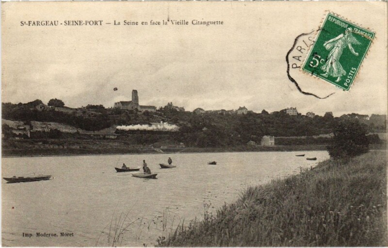 Carte postale ancienne Saint-Fargeau-Ponthierry Seine-Port - La Seine à Saint-Fargeau-Ponthierry