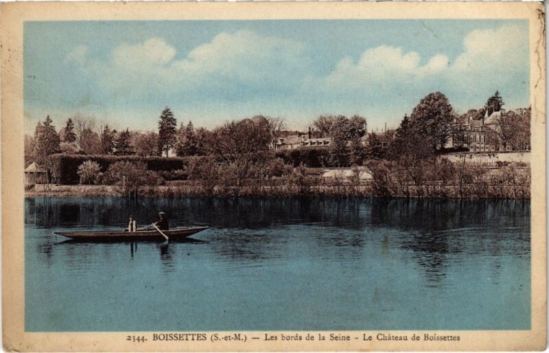 Carte postale ancienne Boissettes Les Bords de la seine - Le Chateau de Boisesettes à Boissettes