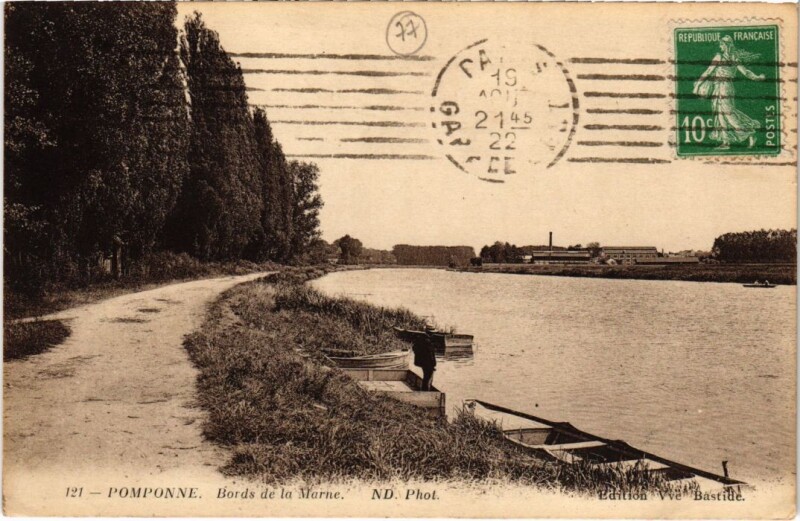 Carte postale ancienne Pomponne Bords de la Marne à Pomponne