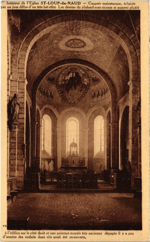 Carte postale ancienne Saint-Loup-de-Naud Interieur de l'Eglise à Saint-Loup-de-Naud