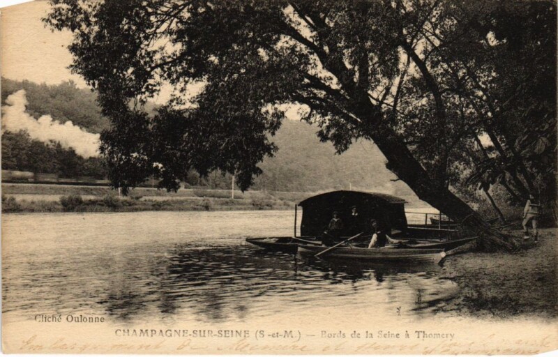 Carte postale ancienne Champagne-sur-Seine Thomery - Bords de la Seine a Thomery à Champagne-sur-Seine