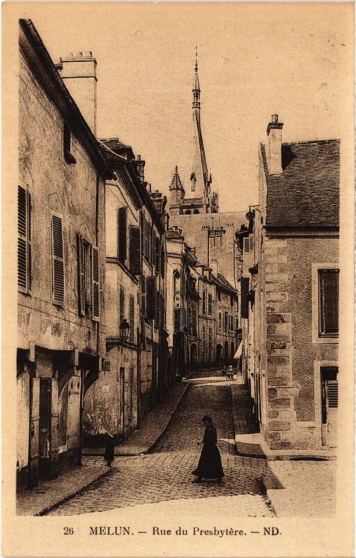 Carte postale ancienne Melun Rue du Presbytere à Melun