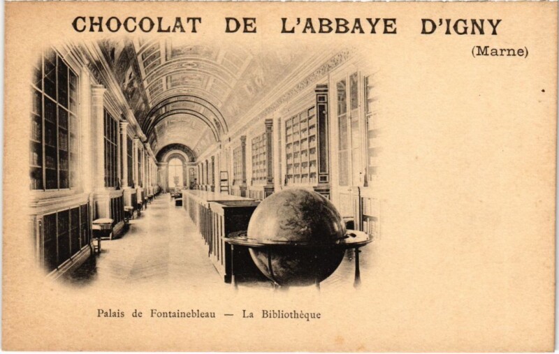 Carte postale ancienne Fontainebleau Palais - La Bibliotheque à Fontainebleau