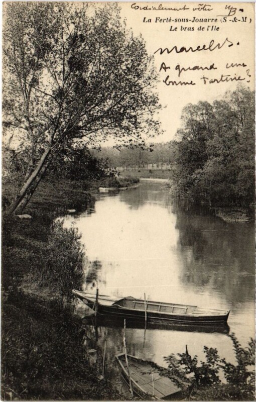 Carte postale ancienne La Ferte-sous-Jouarre Le Bras de l'Ile à Jouarre