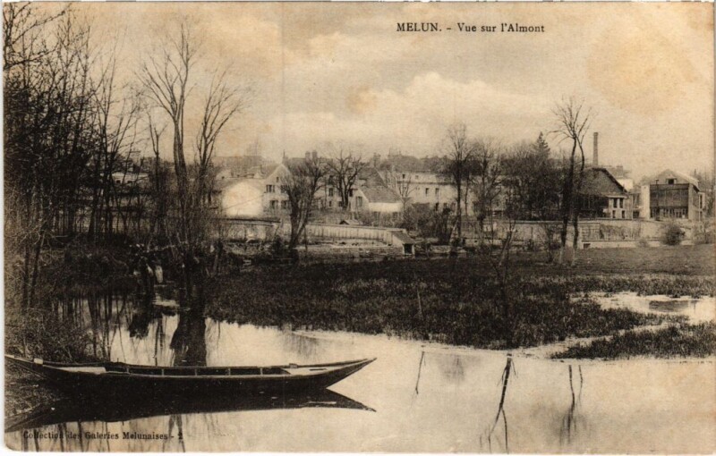 Carte postale ancienne Melun vue sur l'Almont à Melun