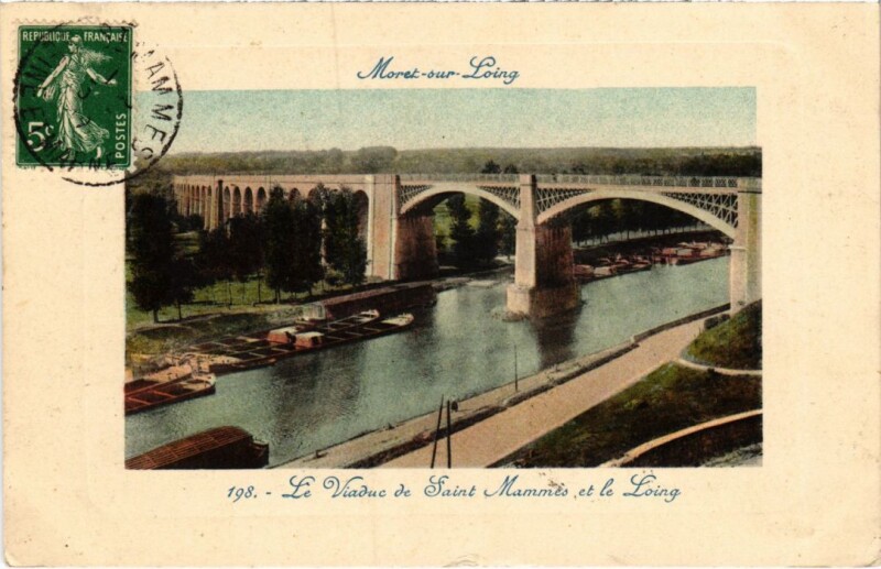 Carte postale ancienne Moret Le Viaduc de Saint-Mammes