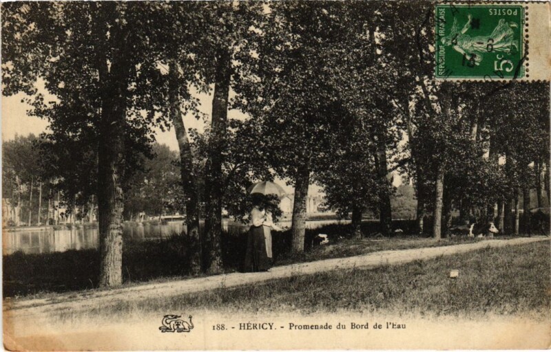 Carte postale ancienne Hericy Promenade du Bord de l'Eau