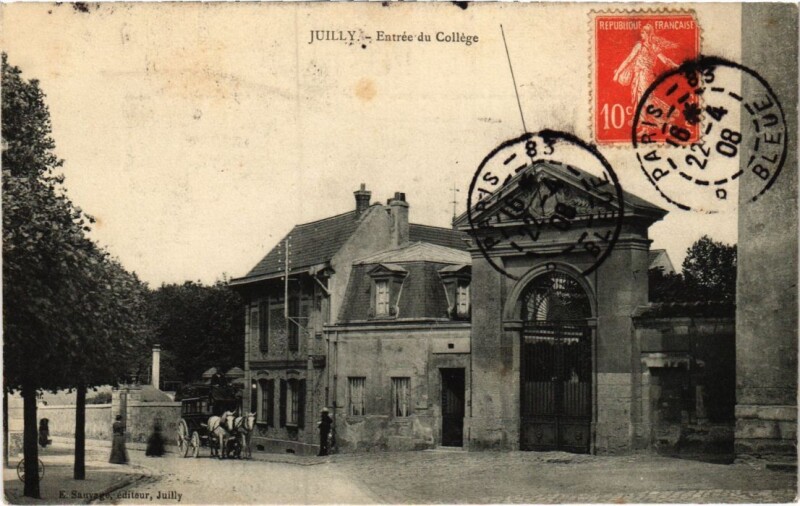 Carte postale ancienne Juilly Entree du College à Juilly