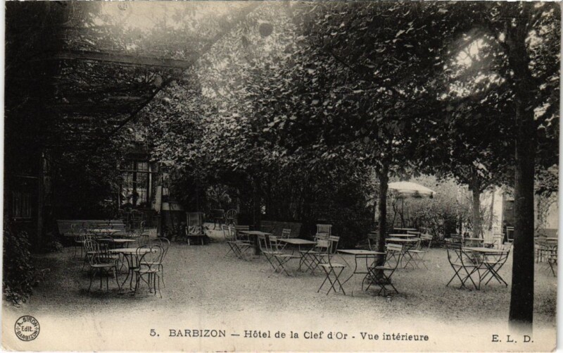 Carte postale ancienne Barbizon Hotel de la Clef d'Or vue interieure à Barbizon