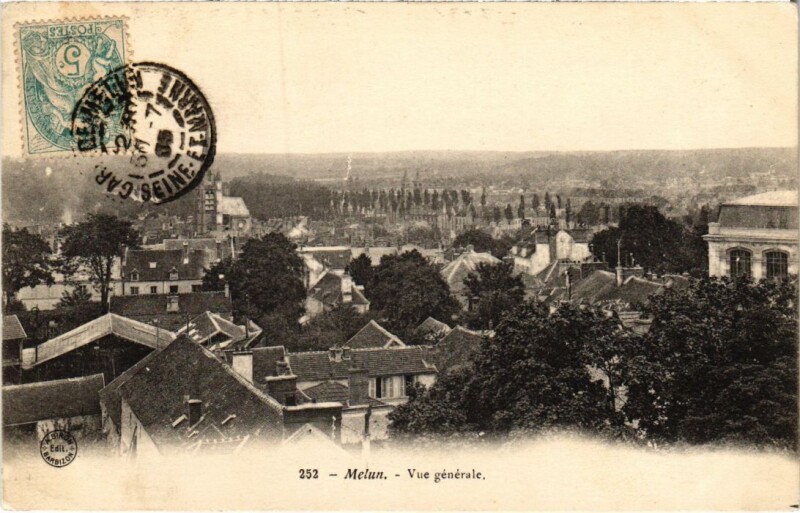 Carte postale ancienne Melun vue generale à Melun